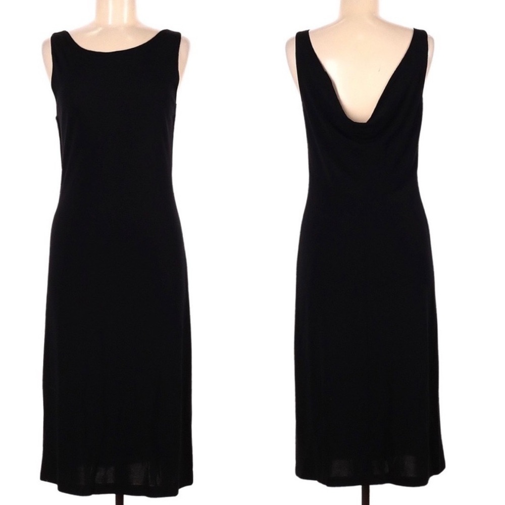 Ralph Lauren Black Cowl Back Midi Dress
